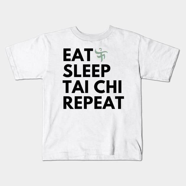 Eat Sleep Repeat 2 Kids T-Shirt by TaijiFit